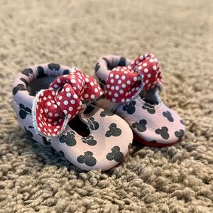 Disney Pink and Red Baby Walker Shoes with Polka Dot Bow